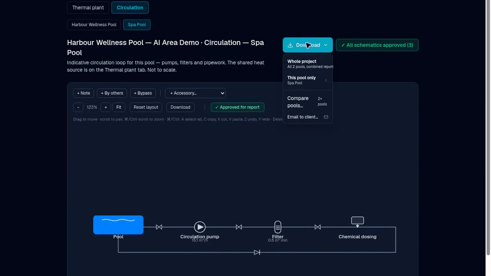 Report configuration and generated outputs